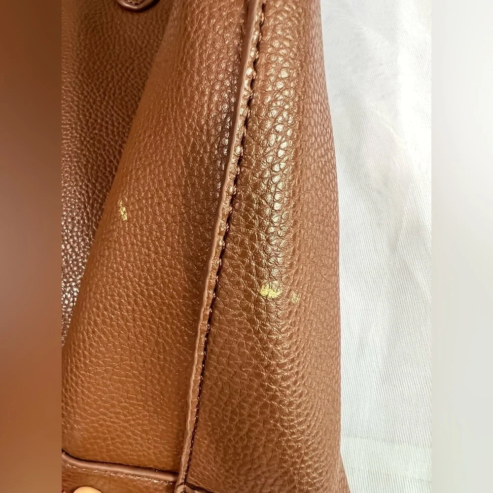 BCBG Paris Pebbled Faux Leather Tote - Brown - Picture 5 of 9